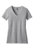 District DM1190L Womens Perfect Blend Short Sleeve V-Neck T-Shirt Heather Light Grey Flat Front