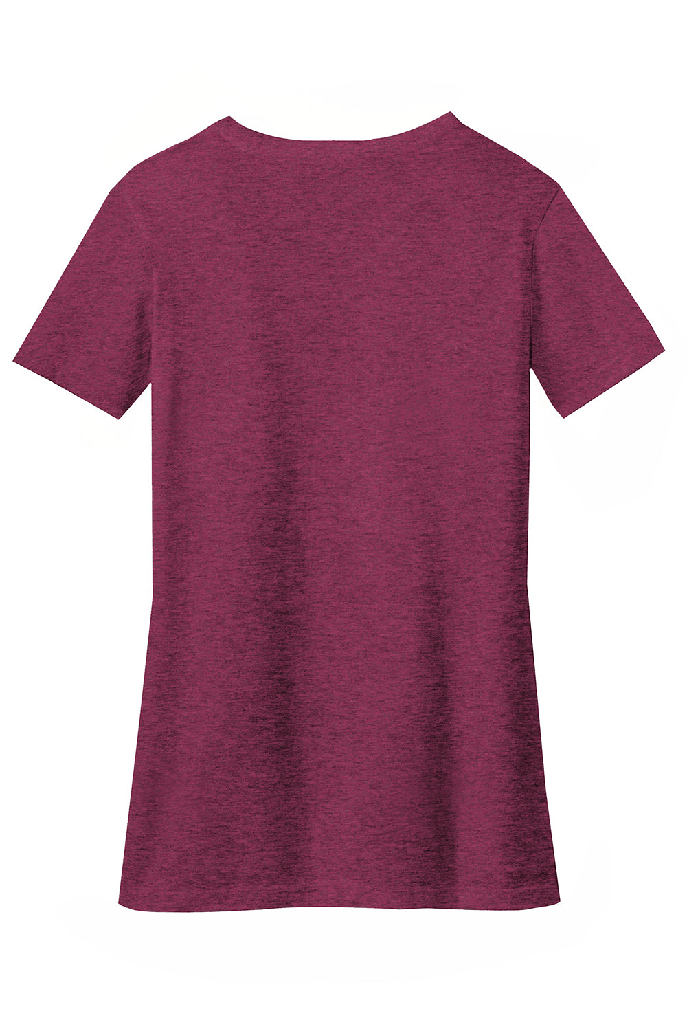 District DM1190L Womens Perfect Blend Short Sleeve V-Neck T-Shirt Raspberry Fleck Flat Back