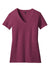 District DM1190L Womens Perfect Blend Short Sleeve V-Neck T-Shirt Raspberry Fleck Flat Front