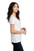 District DM1190L Womens Perfect Blend Short Sleeve V-Neck T-Shirt White Model Side