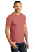 District DM130DTG Mens Perfect DTG Short Sleeve Crewneck T-Shirt Blush Frost Model 3q