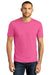 District DM130DTG Mens Perfect DTG Short Sleeve Crewneck T-Shirt Fuchsia Pink Frost Model Front