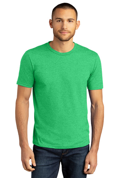 District DM130DTG Mens Perfect DTG Short Sleeve Crewneck T-Shirt Green Frost Model Front