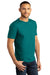 District DM130DTG Mens Perfect DTG Short Sleeve Crewneck T-Shirt Heather Teal Green Model 3q