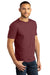 District DM130DTG Mens Perfect DTG Short Sleeve Crewneck T-Shirt Maroon Frost Model 3q