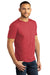 District DM130DTG Mens Perfect DTG Short Sleeve Crewneck T-Shirt Red Frost Model 3q