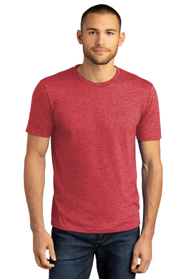 District DM130DTG Mens Perfect DTG Short Sleeve Crewneck T-Shirt Red Frost Model Front