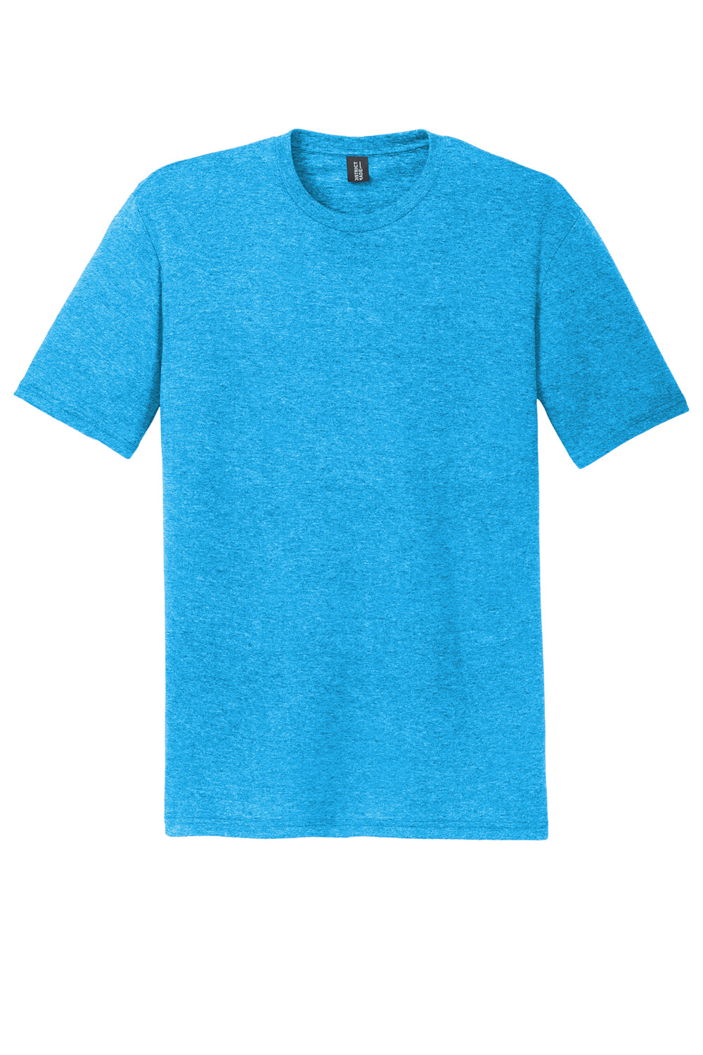 District DM130DTG Mens Perfect DTG Short Sleeve Crewneck T-Shirt Turquoise Blue Frost Flat Front