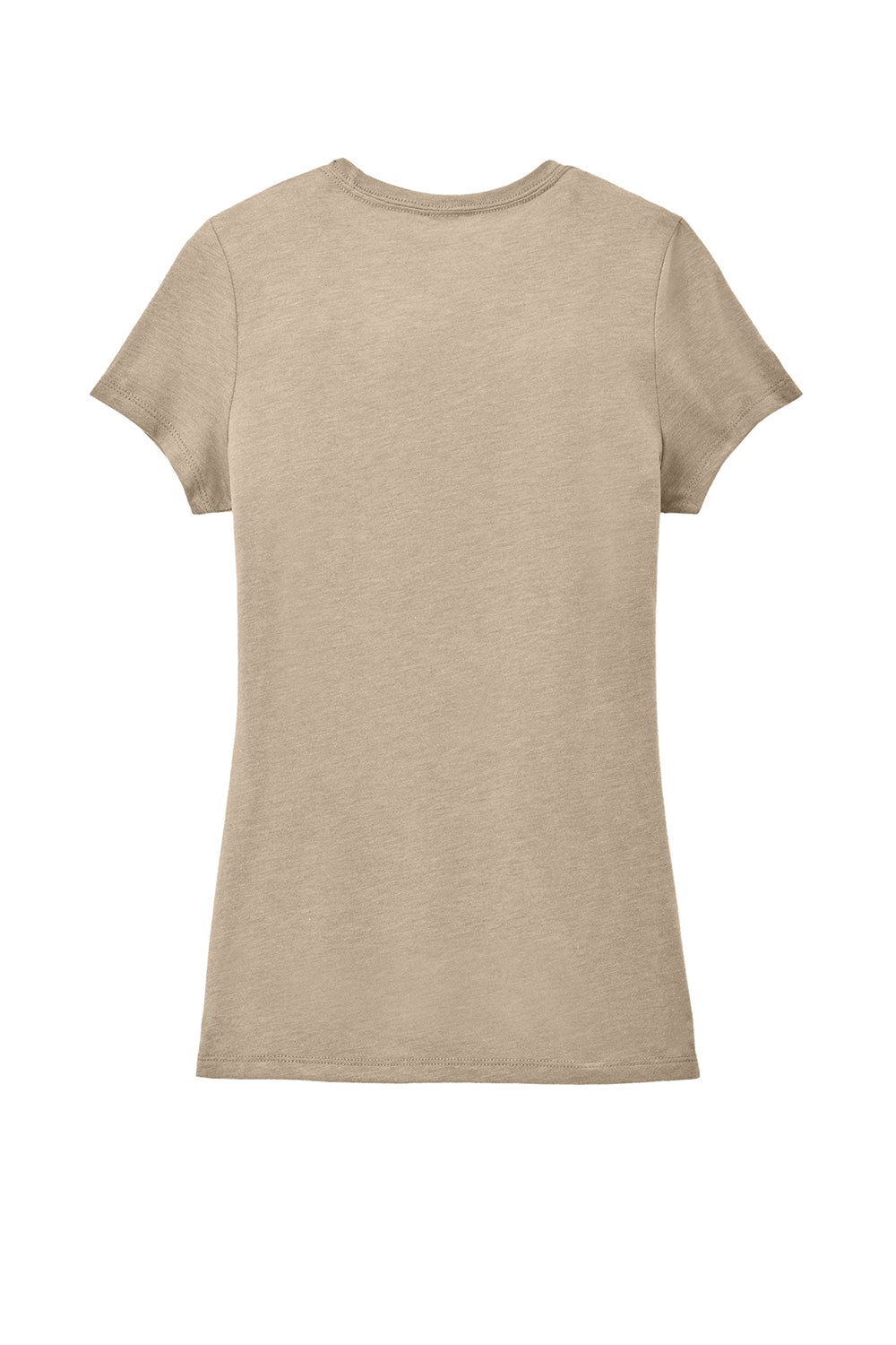 District DM130L Womens Perfect Tri Short Sleeve Crewneck T-Shirt Heather Desert Tan Flat Back