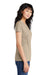 District DM130L Womens Perfect Tri Short Sleeve Crewneck T-Shirt Heather Desert Tan Model Side