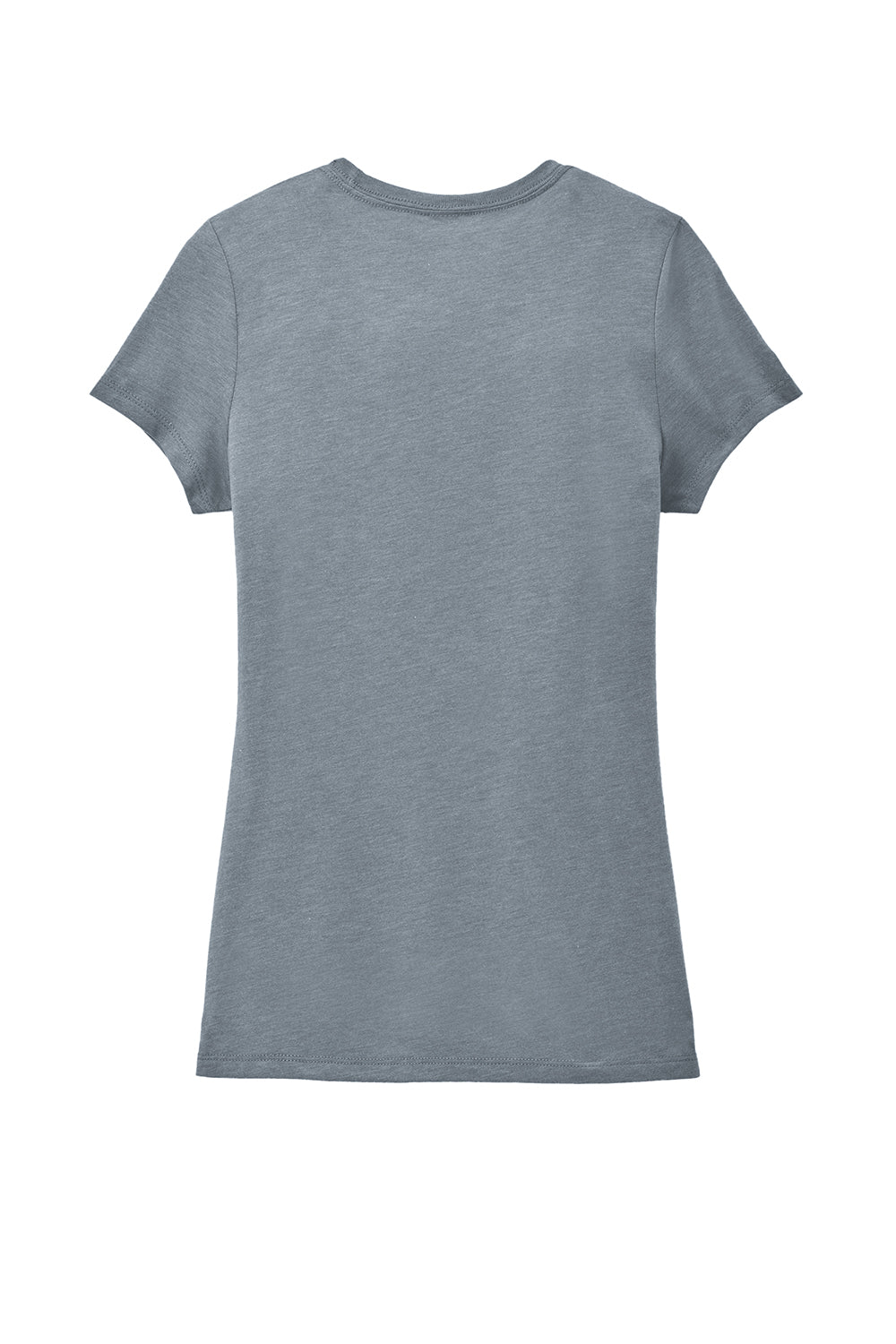 District DM130L Womens Perfect Tri Short Sleeve Crewneck T-Shirt Heather Flint Blue Flat Back