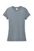 District DM130L Womens Perfect Tri Short Sleeve Crewneck T-Shirt Heather Flint Blue Flat Front