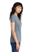 District DM130L Womens Perfect Tri Short Sleeve Crewneck T-Shirt Heather Flint Blue Model Side