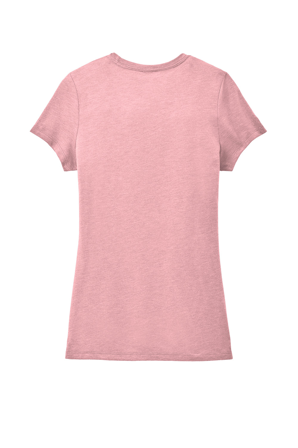 District DM130L Womens Perfect Tri Short Sleeve Crewneck T-Shirt Heather Wisteria Pink Flat Back