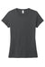 District DM130L Womens Perfect Tri Short Sleeve Crewneck T-Shirt Charcoal Grey Flat Front