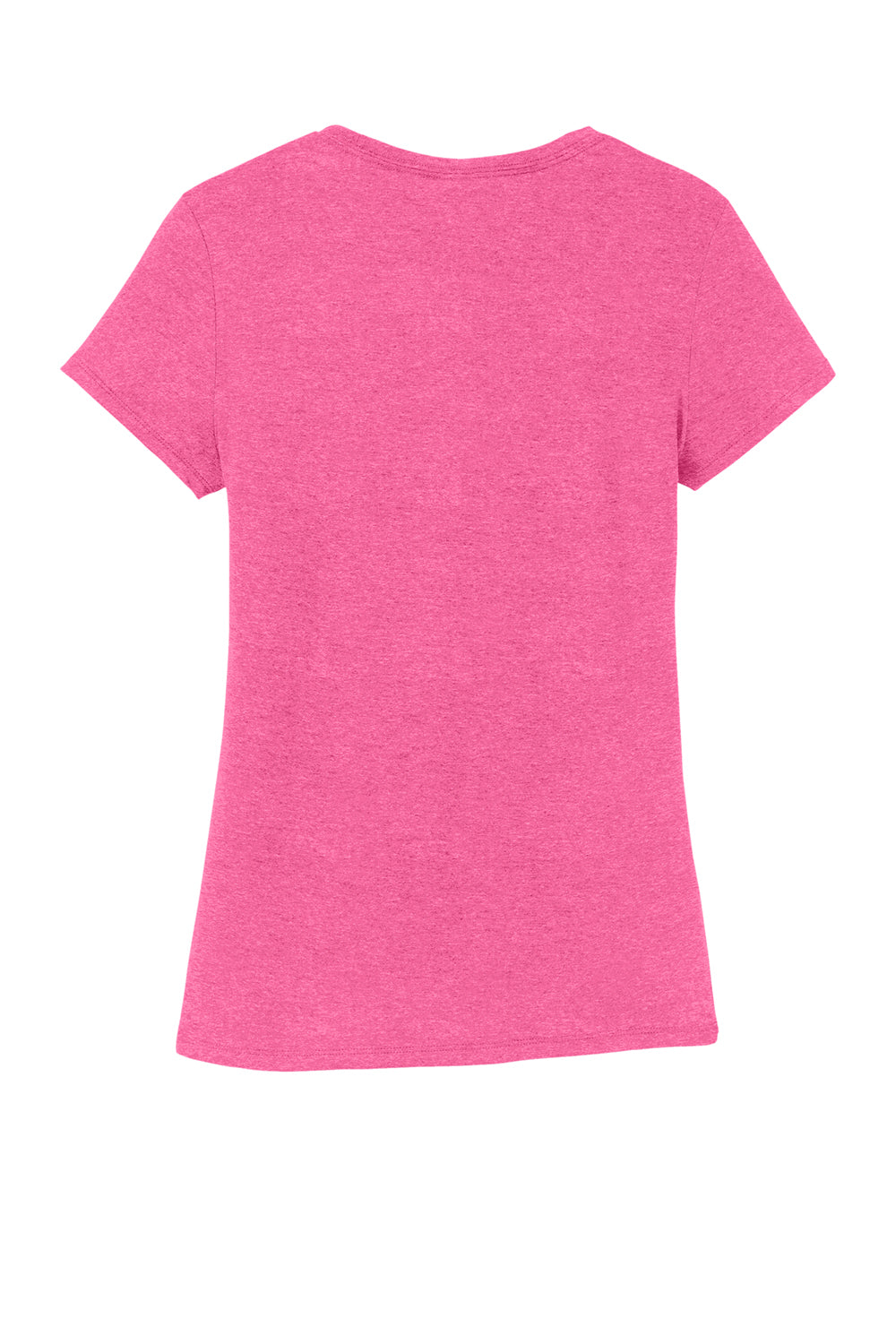 District DM130L Womens Perfect Tri Short Sleeve Crewneck T-Shirt Fuchsia Pink Frost Flat Back