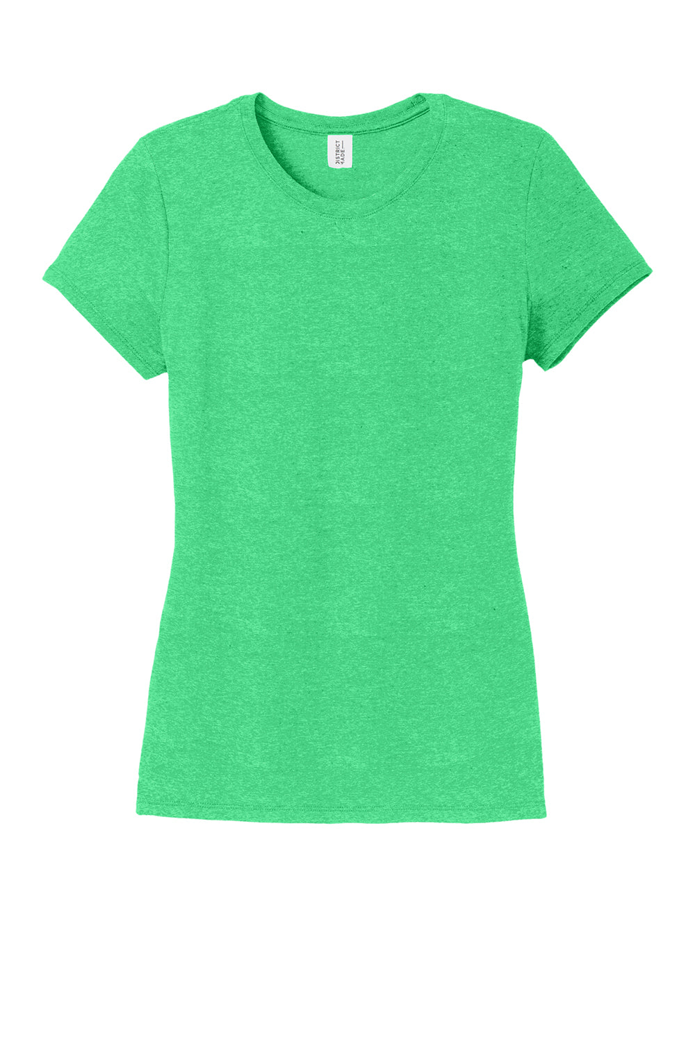 District DM130L Womens Perfect Tri Short Sleeve Crewneck T-Shirt Green Frost Flat Front