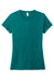 District DM130L Womens Perfect Tri Short Sleeve Crewneck T-Shirt Heather Teal Blue Flat Front