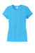 District DM130L Womens Perfect Tri Short Sleeve Crewneck T-Shirt Turquoise Blue Frost Flat Front