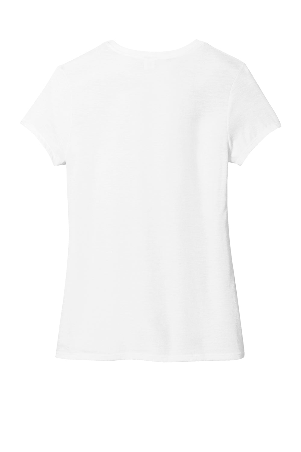 District DM130L Womens Perfect Tri Short Sleeve Crewneck T-Shirt White Flat Back