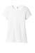 District DM130L Womens Perfect Tri Short Sleeve Crewneck T-Shirt White Flat Front