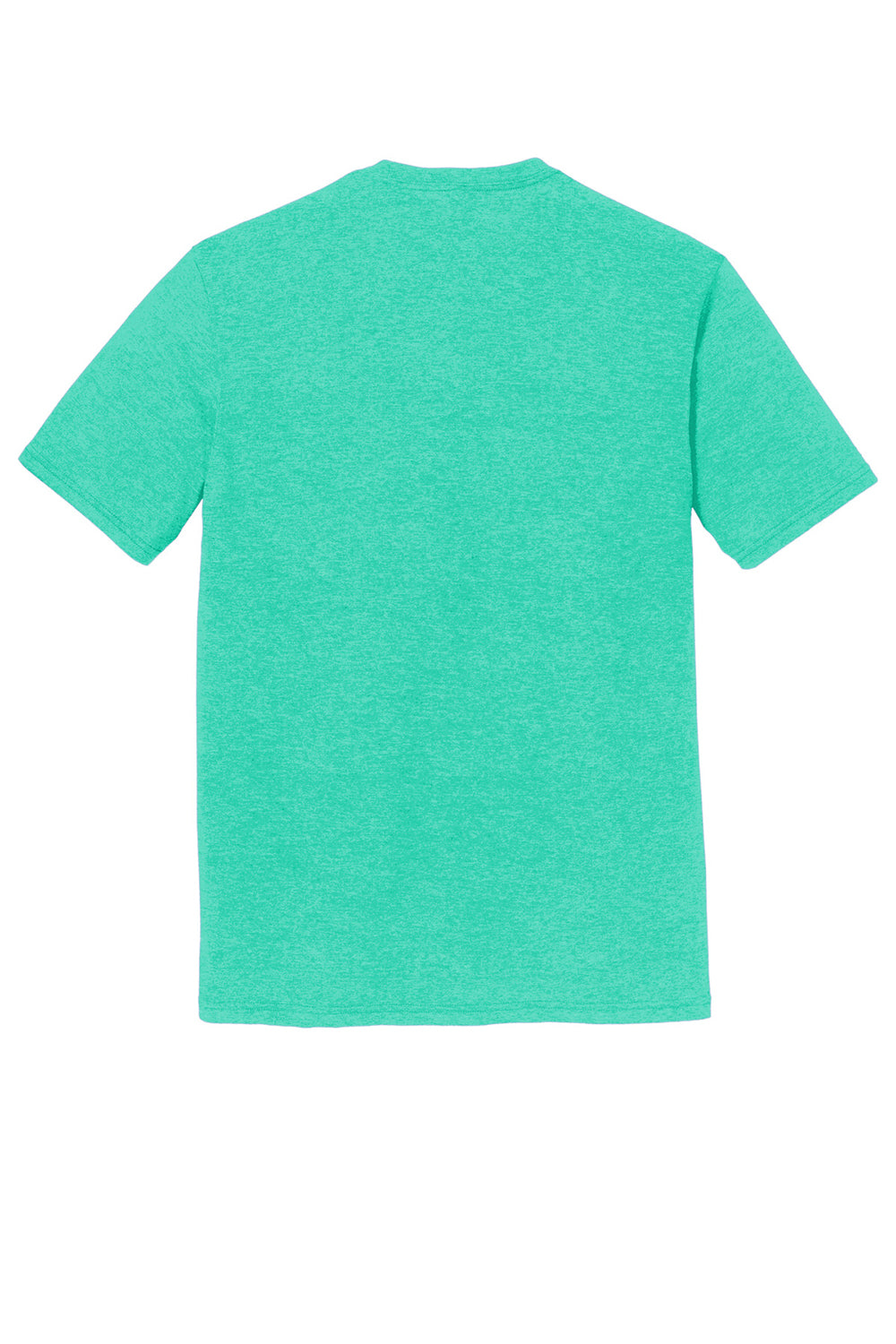 District DM130 Mens Perfect Tri Short Sleeve Crewneck T-Shirt Heather Aqua Blue Flat Back