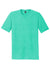 District DM130 Mens Perfect Tri Short Sleeve Crewneck T-Shirt Heather Aqua Blue Flat Front