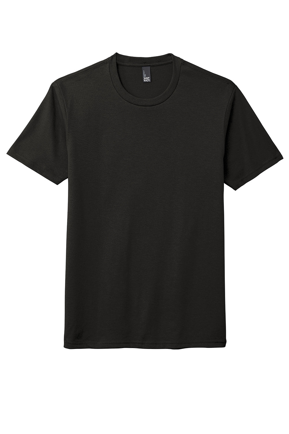 District DM130 Mens Perfect Tri Short Sleeve Crewneck T-Shirt Black Flat Front