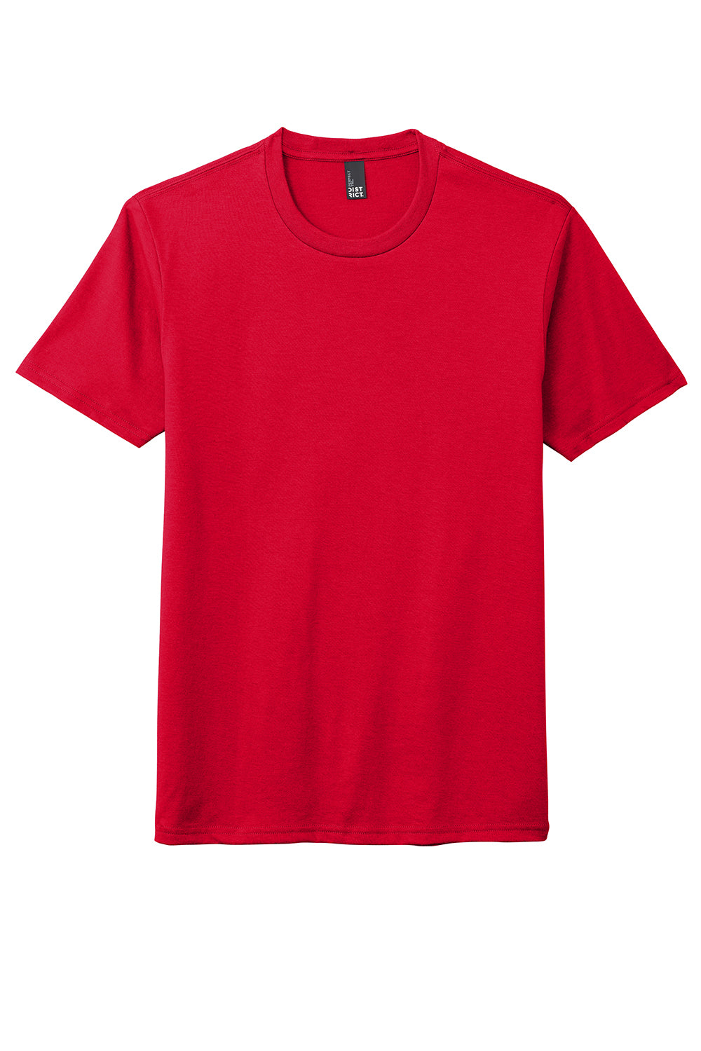 District DM130 Mens Perfect Tri Short Sleeve Crewneck T-Shirt Classic Red Flat Front