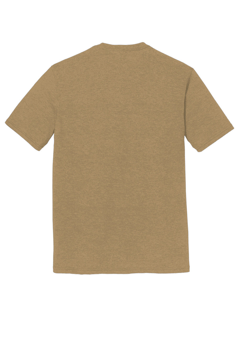 District DM130 Mens Perfect Tri Short Sleeve Crewneck T-Shirt Heather Coyote Brown Flat Back