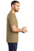 District DM130 Mens Perfect Tri Short Sleeve Crewneck T-Shirt Heather Coyote Brown Model Side