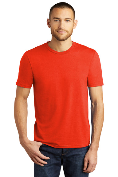 District DM130 Mens Perfect Tri Short Sleeve Crewneck T-Shirt Heather Deep Orange Model Front