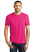 District DM130 Mens Perfect Tri Short Sleeve Crewneck T-Shirt Fuchsia Pink Frost Model Front