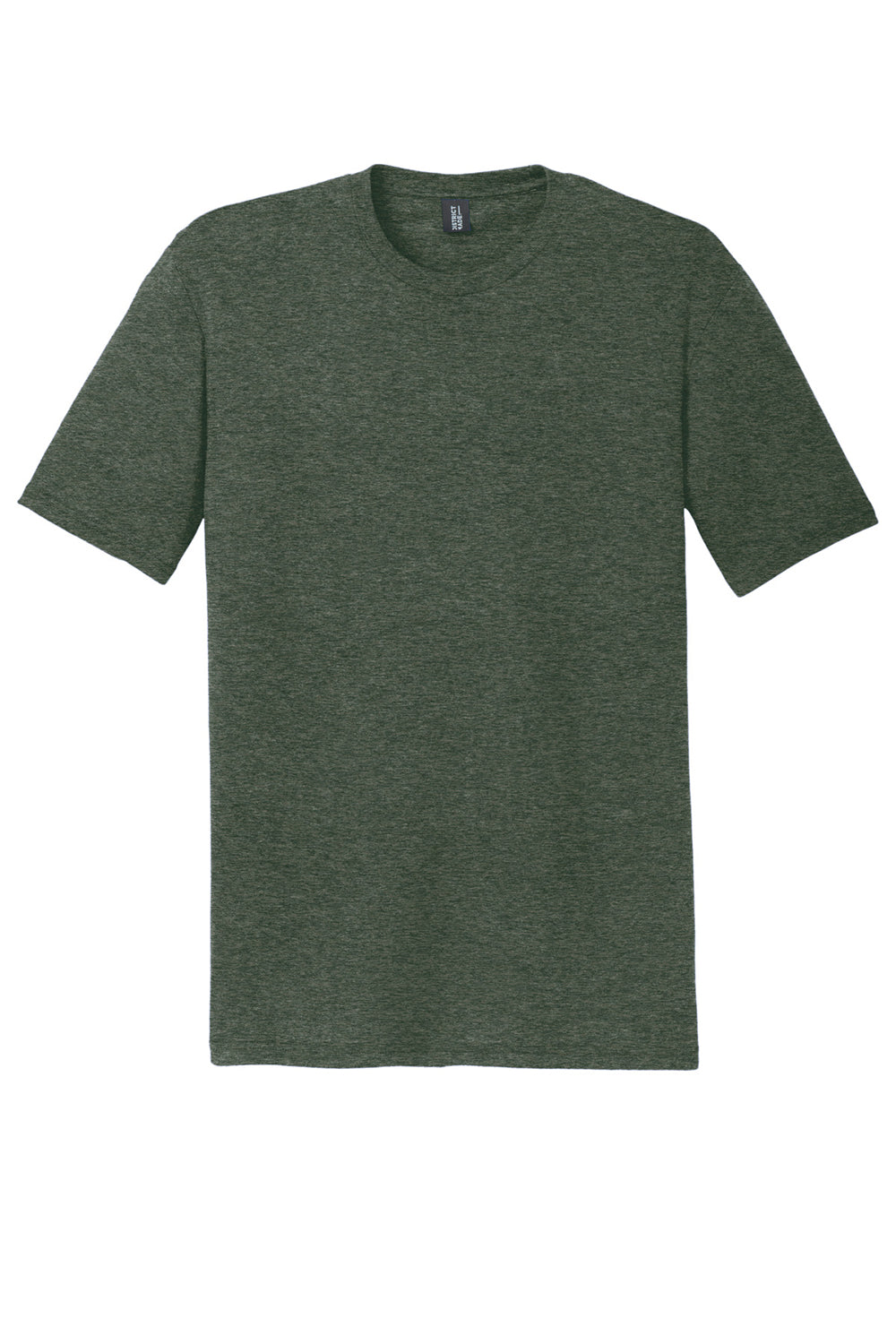 District DM130 Mens Perfect Tri Short Sleeve Crewneck T-Shirt Heather Forest Green Flat Front