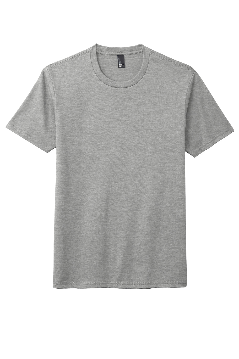 District DM130 Mens Perfect Tri Short Sleeve Crewneck T-Shirt Heather Grey Flat Front