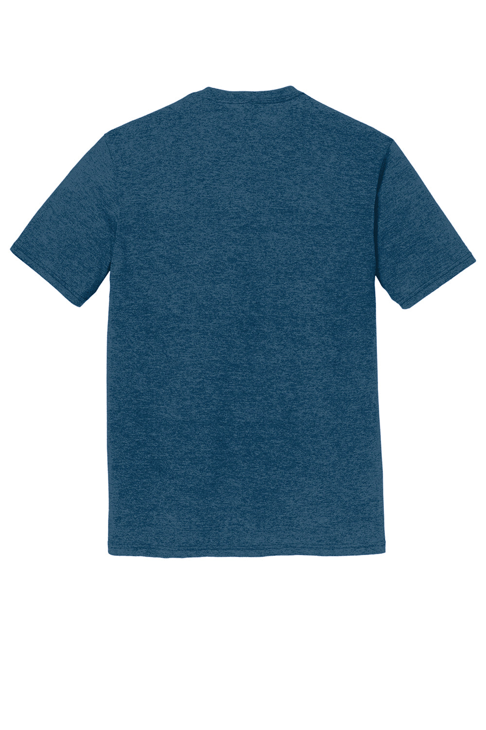 District DM130 Mens Perfect Tri Short Sleeve Crewneck T-Shirt Heather Neptune Blue Flat Back