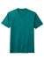 District DM130 Mens Perfect Tri Short Sleeve Crewneck T-Shirt Heather Teal Blue Flat Front