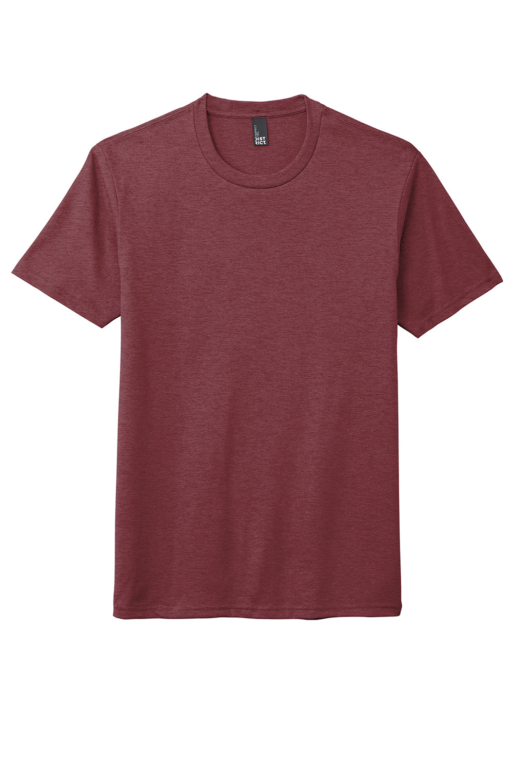 District DM130 Mens Perfect Tri Short Sleeve Crewneck T-Shirt Maroon Frost Flat Front