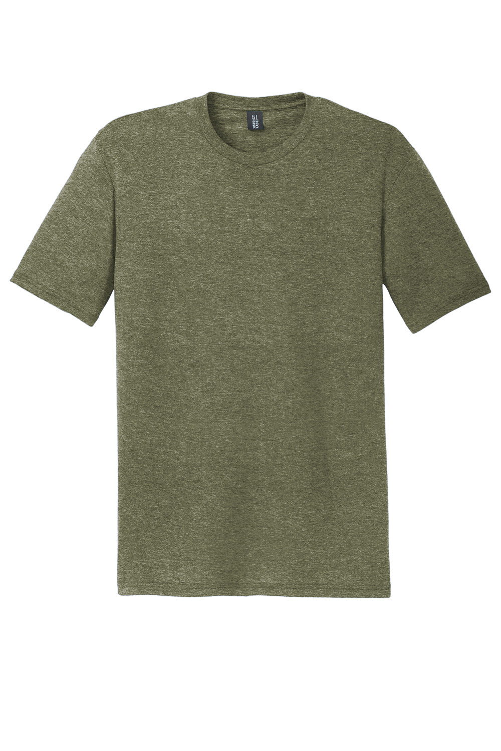 District DM130 Mens Perfect Tri Short Sleeve Crewneck T-Shirt Military Green Frost Flat Front