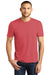 District DM130 Mens Perfect Tri Short Sleeve Crewneck T-Shirt Red Frost Model Front