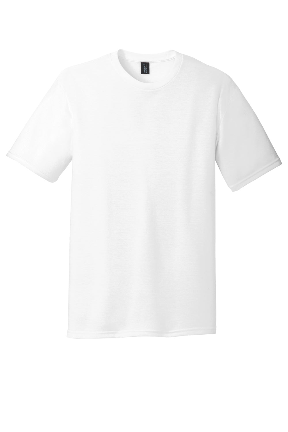 District DM130 Mens Perfect Tri Short Sleeve Crewneck T-Shirt White Flat Front