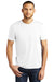 District DM130 Mens Perfect Tri Short Sleeve Crewneck T-Shirt White Model Front