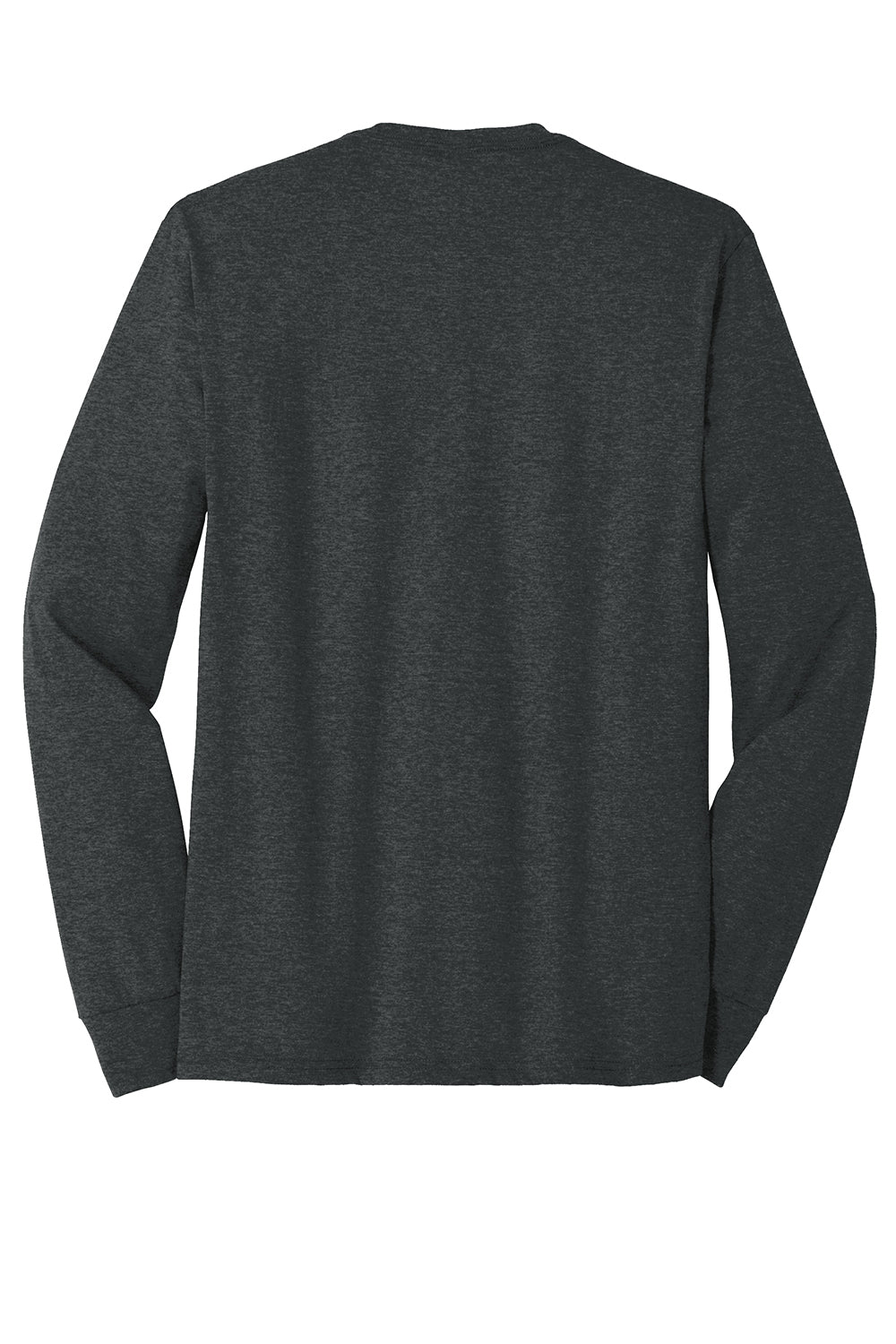 District DM132 Mens Perfect Tri Long Sleeve Crewneck T-Shirt Black Flat Back