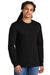 District DM132 Mens Perfect Tri Long Sleeve Crewneck T-Shirt Black Frost Model Front