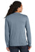 District DM132 Mens Perfect Tri Long Sleeve Crewneck T-Shirt Heather Flint Blue Model Back