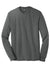 District DM132 Mens Perfect Tri Long Sleeve Crewneck T-Shirt Heather Charcoal Grey Flat Front