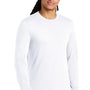 District Mens Perfect Tri Long Sleeve Crewneck T-Shirt - White