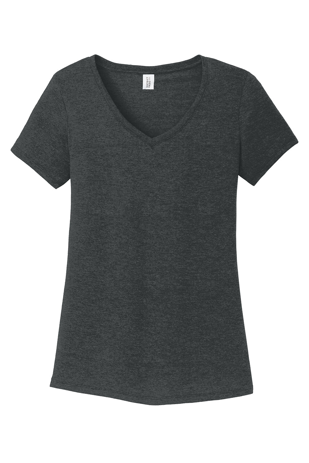 District DM1350L Womens Perfect Tri Short Sleeve V-Neck T-Shirt Black Frost Flat Front