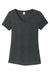 District DM1350L Womens Perfect Tri Short Sleeve V-Neck T-Shirt Black Frost Flat Front