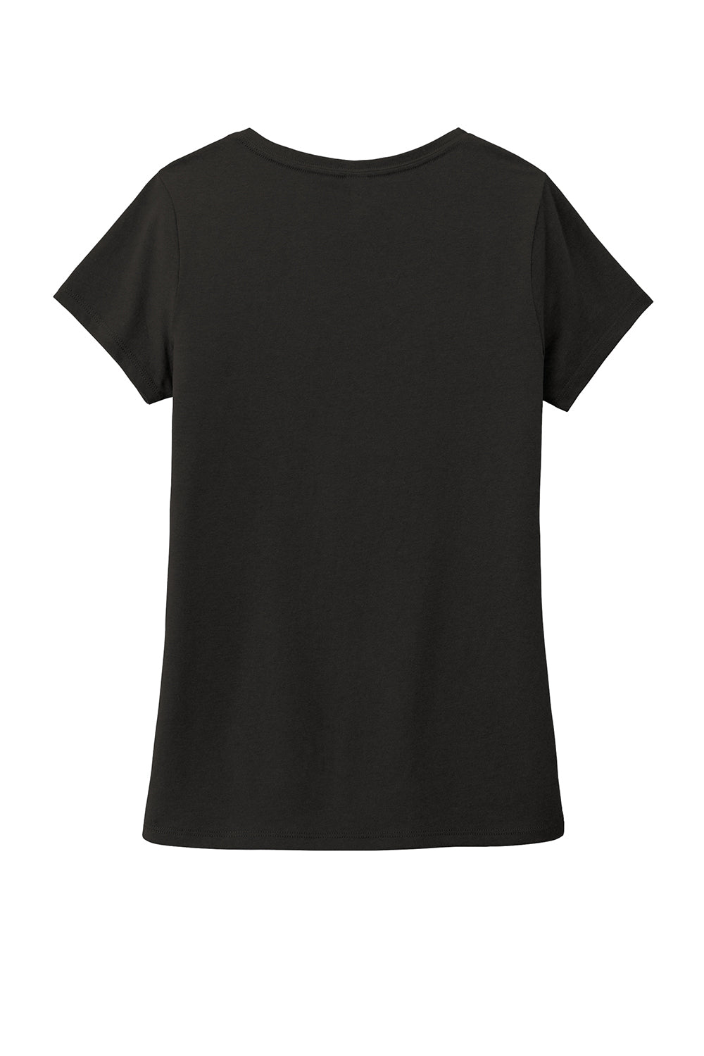 District DM1350L Womens Perfect Tri Short Sleeve V-Neck T-Shirt Black Flat Back